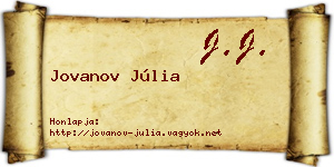 Jovanov Júlia névjegykártya