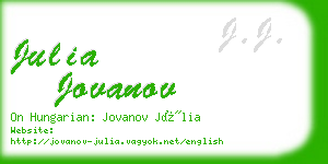 julia jovanov business card